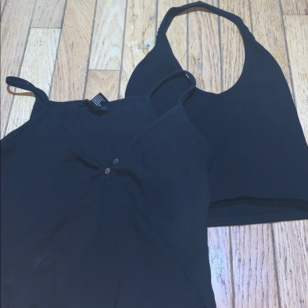 Two black tank tops